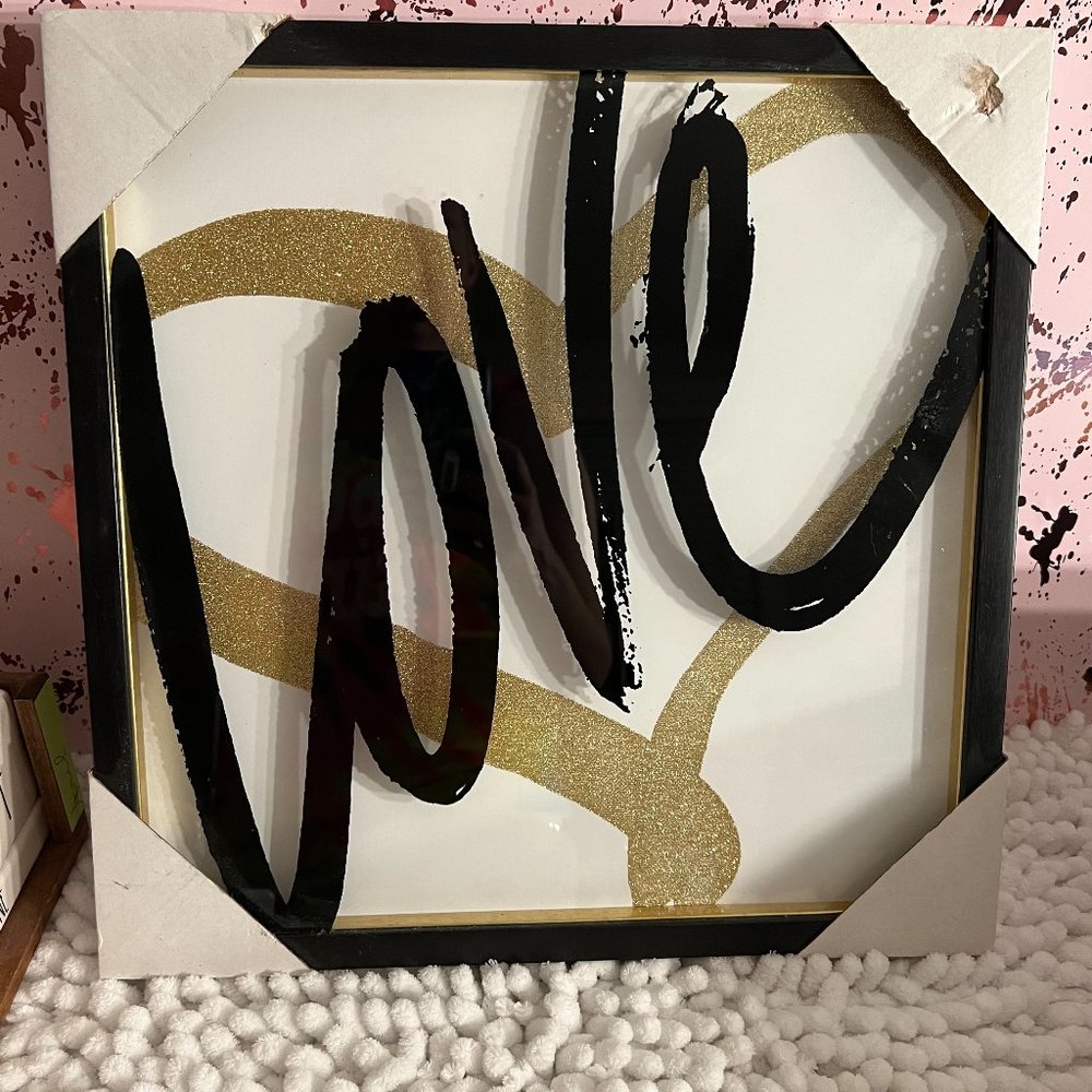 Black White And Gold Love Wall Décor
